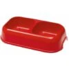 Ferplast PARTY 16 - 0,7 L Ciotola Doppia In Plastica Leggera - 2 Colori. Variante 16 - Misure: 26.5 X 15 X H 5.6 Cm - 0.7 L - Rosso -Cibi per gatti Italia 10505309 1