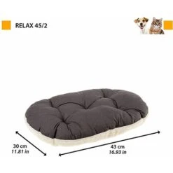 Ferplast RELAX F Cuscino In Cotone E Peluche Per Cani E Gatti. Varie Misure.. Variante 45/2 - Misure: 43 X 30 Cm - Grigio -Cibi per gatti Italia 10505593 2