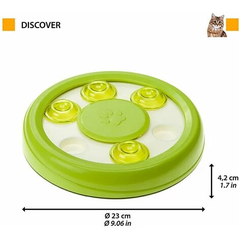 Ferplast DISCOVER Gioco Interattivo Per Gatti Con Fori Per Le Crocchette.. Variante DISCOVER - Misure: Ø 23 X 4.2 Cm - 4 Ferplast DISCOVER Gioco Interattivo Per Gatti Con Fori Per Le Crocchette.. Variante DISCOVER - Misure: Ø 23 X 4.2 Cm - - immagine 2