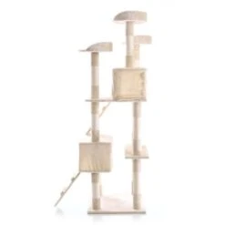 Albero Tiragraffi Beige 170 Cm Con Piattaforme, Cuccette E Scale 9 Albero Tiragraffi Beige 170 Cm Con Piattaforme, Cuccette E Scale -Cibi per gatti Italia 13264813 3