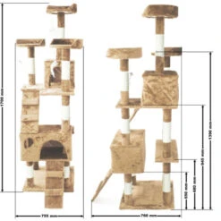 Albero Tiragraffi Beige 170 Cm Con Piattaforme, Cuccette E Scale 11 Albero Tiragraffi Beige 170 Cm Con Piattaforme, Cuccette E Scale -Cibi per gatti Italia 13264813 5