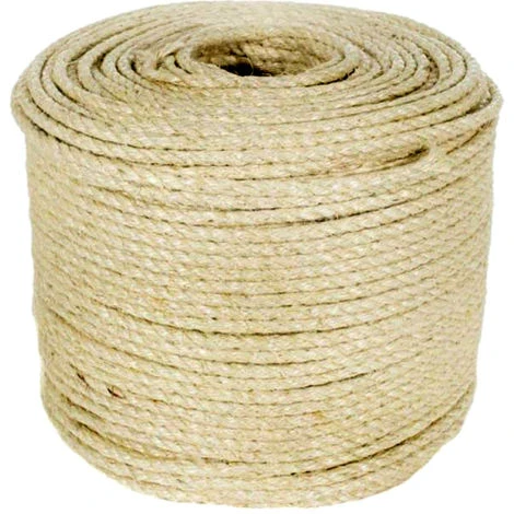 Corda Sisal 5mm Per Ricostruzione Tiragraffi 20mt 100% Naturale STI 3 Corda Sisal 5mm Per Ricostruzione Tiragraffi 20mt 100% Naturale STI