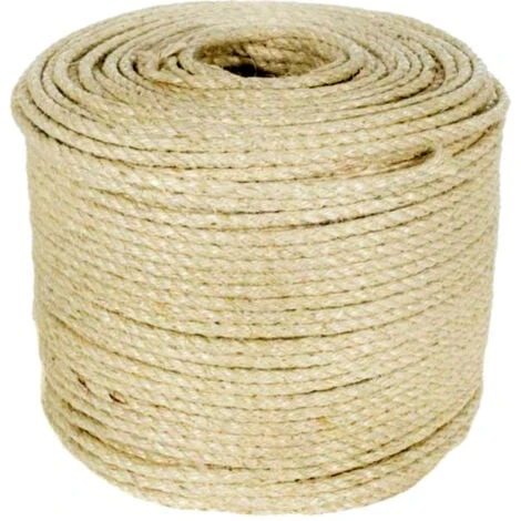 Corda Sisal 5mm Per Ricostruzione Tiragraffi 20mt 100% Naturale STI 4 Corda Sisal 5mm Per Ricostruzione Tiragraffi 20mt 100% Naturale STI - immagine 2