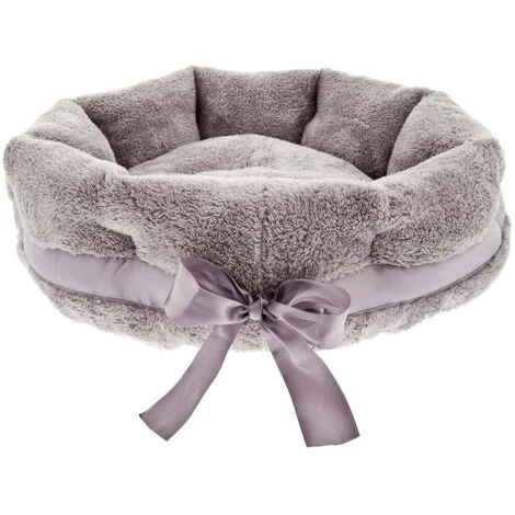 Ferribiella Cuccia Morbida In Pile Con Fiocco Per Cani E Gatti : 45 X 13 Cm - Grigio 3 Ferribiella Cuccia Morbida In Pile Con Fiocco Per Cani E Gatti : 45 X 13 Cm - Grigio