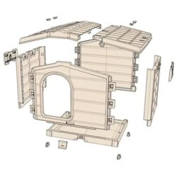 Bama Cuccia Bungalow Per Cane Taglia Media In Pvc Resina Smontabile Portatile Beige -Cibi per gatti Italia 16166009 4