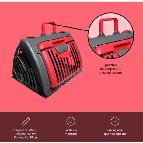 Trasportino Per Animali Domestici Cuccia Pieghevole Da Viaggio Per Cani E Gatti 7 Trasportino Per Animali Domestici Cuccia Pieghevole Da Viaggio Per Cani E Gatti - immagine 5