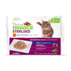 NAT CAT ADULTO UMIDO STERILISED FLOW TACCHINO 85GR