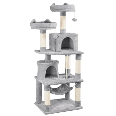 Yaheetech Tiragraffi Albero Per Gatti Adulti 61 X 49 X 158 Cm Con Giocattolo Per Gatto 2 Palle Cuccia Graffiatoio In Corda Sisal Naturale Grigio Chiaro 3 Yaheetech Tiragraffi Albero Per Gatti Adulti 61 X 49 X 158 Cm Con Giocattolo Per Gatto 2 Palle Cuccia Graffiatoio In Corda Sisal Naturale Grigio Chiaro
