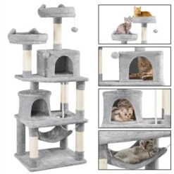 Yaheetech Tiragraffi Albero Per Gatti Adulti 61 X 49 X 158 Cm Con Giocattolo Per Gatto 2 Palle Cuccia Graffiatoio In Corda Sisal Naturale Grigio Chiaro 9 Yaheetech Tiragraffi Albero Per Gatti Adulti 61 X 49 X 158 Cm Con Giocattolo Per Gatto 2 Palle Cuccia Graffiatoio In Corda Sisal Naturale Grigio Chiaro -Cibi per gatti Italia 19709237 3