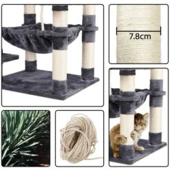 Yaheetech Tiragraffi Albero Per Gatti Adulti Con Giocchi Per Gatto 61 X 51 X 147 Cm 2 Palline Amaca Cuccia Graffiatoio In Corda Sisal Naturale Grigio Scuro 10 Yaheetech Tiragraffi Albero Per Gatti Adulti Con Giocchi Per Gatto 61 X 51 X 147 Cm 2 Palline Amaca Cuccia Graffiatoio In Corda Sisal Naturale Grigio Scuro -Cibi per gatti Italia 23148318 4