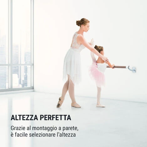 Klarfit Barre Mur Sbarra Da Danza 100 Cm Trave 38 Mm Ø Montaggio A Parete Bianco 4 Klarfit Barre Mur Sbarra Da Danza 100 Cm Trave 38 Mm Ø Montaggio A Parete Bianco - immagine 2