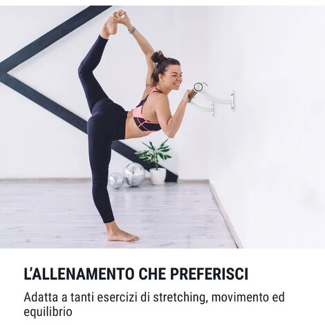 Klarfit Barre Mur Sbarra Da Danza 100 Cm Trave 38 Mm Ø Montaggio A Parete Bianco 5 Klarfit Barre Mur Sbarra Da Danza 100 Cm Trave 38 Mm Ø Montaggio A Parete Bianco - immagine 3