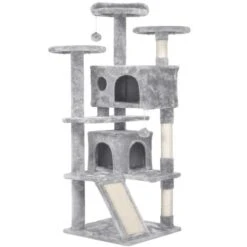 Yaheetech Albero Tiragraffi Per Gatti Graffiatoio Per Gatti In Sisal Gicattolo Per Gatto Alto 137 Cm Grigio Chiaro