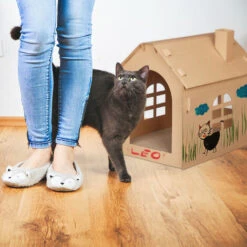 Relaxdays Casetta Di Cartone Per Gatti, Cuccia, Scatola Per Animali Domestici, Tunnel Gioco, 46 X 36,5 X 42,5 Cm,Marrone 9 Relaxdays Casetta Di Cartone Per Gatti, Cuccia, Scatola Per Animali Domestici, Tunnel Gioco, 46 X 36,5 X 42,5 Cm,Marrone -Cibi per gatti Italia 24325867 3