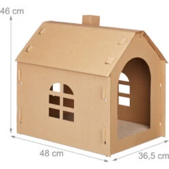 Relaxdays Casetta Di Cartone Per Gatti, Cuccia, Scatola Per Animali Domestici, Tunnel Gioco, 46 X 36,5 X 42,5 Cm,Marrone 10 Relaxdays Casetta Di Cartone Per Gatti, Cuccia, Scatola Per Animali Domestici, Tunnel Gioco, 46 X 36,5 X 42,5 Cm,Marrone -Cibi per gatti Italia 24325867 4
