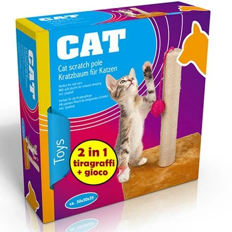 Tiragraffi Gatto Albero Tira Graffi Gioco Animali 30x30x35 Cm Cat-Toys Pet 5 Tiragraffi Gatto Albero Tira Graffi Gioco Animali 30x30x35 Cm Cat-Toys Pet - immagine 3