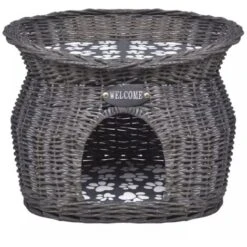 Hommoo Casetta/Lettino/Albero Tiragraffi In Salice Con Cuscino VD06534 -Cibi per gatti Italia 26482191 3