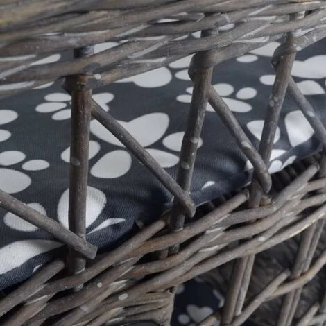 Hommoo Casetta/Lettino/Albero Tiragraffi In Salice E Cuscino Quadrato VD06537 4 Hommoo Casetta/Lettino/Albero Tiragraffi In Salice E Cuscino Quadrato VD06537 - immagine 2