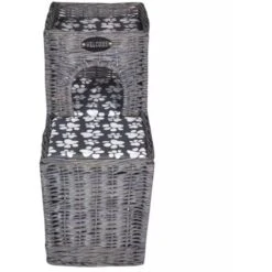 Hommoo Casetta/Lettino/Castello/Albero Tiragraffi In Salice E Cuscino VD06538 -Cibi per gatti Italia 26482198 5