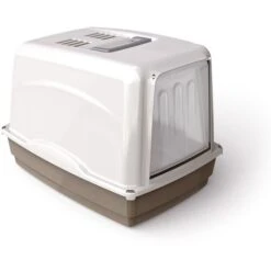 10582 Toilette Per Gatti VICKY Porta Basculante 54x39x39 Cm Carboni Attivi Colore: Grigio