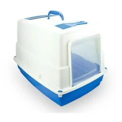 Toilette Per Gatti HEIDI Chiusa Porta Basculante Carboni Attivi 54x39x39cm 10580 Colore: Blu