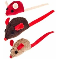 Ferribiella Gioco Topolini Canvas-feltro Per Gatti 6 Pezzi