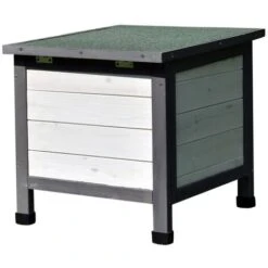 Melko Casa Per Gatti Grigio/bianco 50 X 45 X 43 Cm Con Coperchio Incernierato E Rampa, A Prova Di Inverno -Cibi per gatti Italia 27636850 5