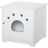 PawHut Cuccia Per Gatti E Piccoli Cani Mobile Per Lettiera In Legno, Bianco -Cibi per gatti Italia 28384637 1