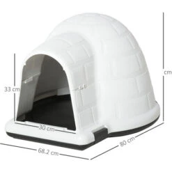 PawHut Cuccia Da Esterno Per Cani Di Taglia Piccola A Forma Di Igloo Con Porta -Cibi per gatti Italia 28384739 3