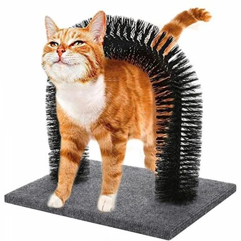 Arco Massaggiatore Per Gatti Con Base Tiragraffi Spazzola Elimina Peli Gioco 3 Arco Massaggiatore Per Gatti Con Base Tiragraffi Spazzola Elimina Peli Gioco