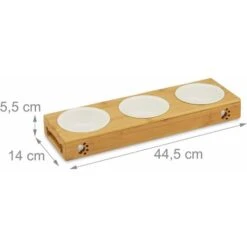 Ciotola Per Animali Domestici In Ceramica Ciotola Per Animali Domestici Ciotola Per Animali Domestici In Acciaio Inossidabile Supporto In Bambù Piccolo Tre Ciotole In Ceramica -Cibi per gatti Italia 30853436 4