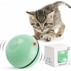 Gioco Interattivo Per Gatti Sfera Girevole A 360 Gradi Ricarica USB Giocattolo Per Esercizi A LED Sfere Interattive Rotanti Automatiche Per Kitty E Kitty Per Divertirsi (verde)