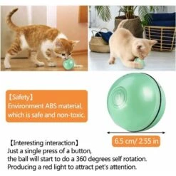 Gioco Interattivo Per Gatti Sfera Girevole A 360 Gradi Ricarica USB Giocattolo Per Esercizi A LED Sfere Interattive Rotanti Automatiche Per Kitty E Kitty Per Divertirsi (verde) -Cibi per gatti Italia 30854339 4