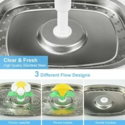 Fontana Per Gatti, Spegnimento Automatico Intelligente Da 84 Once / 2,5 Litri, Erogatore Di Acqua Per Cani Con Fontana Per Gatti Per Gatti, Cani, Animali Domestici Multipli -Cibi per gatti Italia 32061160 4