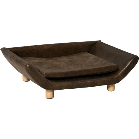 PawHut Cuccia Per Gatti E Cani A Divanetto Imbottito Con Cuscino Marrone Scuro 3 PawHut Cuccia Per Gatti E Cani A Divanetto Imbottito Con Cuscino Marrone Scuro
