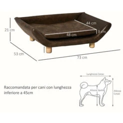 PawHut Cuccia Per Gatti E Cani A Divanetto Imbottito Con Cuscino Marrone Scuro 9 PawHut Cuccia Per Gatti E Cani A Divanetto Imbottito Con Cuscino Marrone Scuro -Cibi per gatti Italia 32175668 3