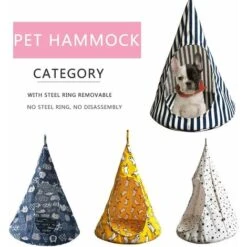 Letto Sospeso Per Amache Tenda Per Animali Domestici Con Amaca Conica Per Gatti Rimovibile Per Cani Di Piccola Taglia - M (con Anello In Acciaio) -Cibi per gatti Italia 32182730 3
