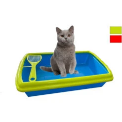 Lettiera Chiusa Gatti Rettangolare Contenitore Igienico Paletta Toilette Animali