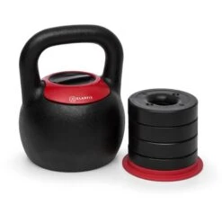 Klarfit Adjustabell Kettlebell Regolabile Peso:8/10/12/14/16 Kg Nero/rosso