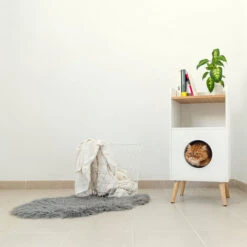 Tavolino Per Gatti, Casa Per Gatti, Comodino, Casa Per Animali Domestici, Comodino Per Animali Domestici, Casa Per Gatti Decorativa, Bianco -Cibi per gatti Italia 34349330 4