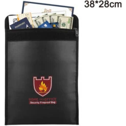 Borsa Per Documenti Ignifuga 15 X 11 Pollici Borsa Ignifuga Rivestita In Silicone Antipruriginosa Conservazione Sicura Ignifuga Per Denaro, Documenti, Gioielli E Passaporto
