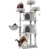 Yaheetech Tiragraffi Albero Per Gatti Adulti Alto 174cm Gattini In Corda Sisal Graffiatoio Con 3 Palle 174cm Chiaro Grigio -Cibi per gatti Italia 35324271 1