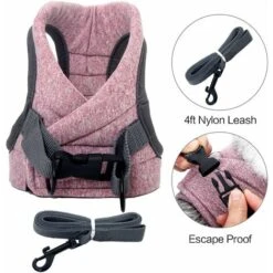 Pettorina E Guinzaglio Per Gatti Ultraleggeri Giacca Da Passeggio Per Gatti Da Corsa Morbida E Confortevole, A Prova Di Perdite, Adatta Per Cuccioli Di Coniglio (rosa, M) -Cibi per gatti Italia 35579558 3