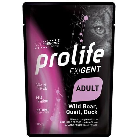 Gatto - Exigent Cinghiale, Quagli E Anatra 85 Gr Prolife 3 Gatto - Exigent Cinghiale, Quagli E Anatra 85 Gr Prolife