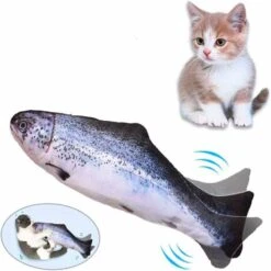 SOEKAVIA Giocattoli Per Pesci Con Erba Gatta, Giocattoli Elettronici Per Gatti Con Erba Gatta Giocattoli Interattivi A Forma Di Pesce Di Peluche Di Simulazione Giocattoli Da Masticare Ricaricabili USB