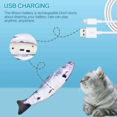 SOEKAVIA Giocattoli Per Pesci Con Erba Gatta, Giocattoli Elettronici Per Gatti Con Erba Gatta Giocattoli Interattivi A Forma Di Pesce Di Peluche Di Simulazione Giocattoli Da Masticare Ricaricabili USB 4 SOEKAVIA Giocattoli Per Pesci Con Erba Gatta, Giocattoli Elettronici Per Gatti Con Erba Gatta Giocattoli Interattivi A Forma Di Pesce Di Peluche Di Simulazione Giocattoli Da Masticare Ricaricabili USB - immagine 2
