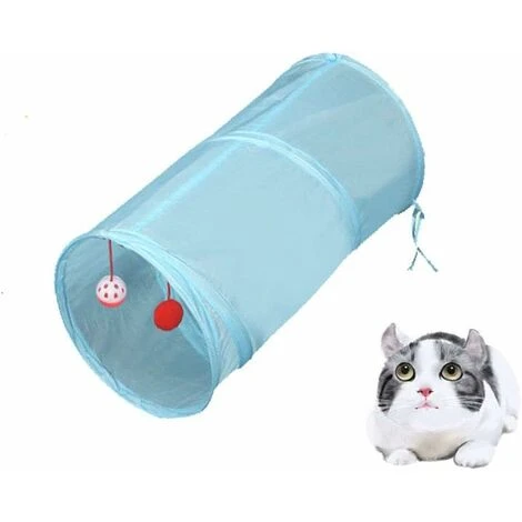 Labirinto Interattivo, Pieghevole E Leggero A 5 Tunnel In Tessuto Stropicciato Con Pompon E Campanelli Per Gatti, Coniglietti, Gattini, Cuccioli, Furetti O Porcellini D'India 4 Labirinto Interattivo, Pieghevole E Leggero A 5 Tunnel In Tessuto Stropicciato Con Pompon E Campanelli Per Gatti, Coniglietti, Gattini, Cuccioli, Furetti O Porcellini D'India - immagine 2