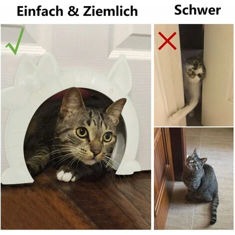 SOEKAVIA Porta Per Gatti, Gattaiola, Porta Interna A 2 Fori Kitty Hole Pass Per Porta In Vetro Tamburato Per Gatti Di Taglia Piccola E Media 5 SOEKAVIA Porta Per Gatti, Gattaiola, Porta Interna A 2 Fori Kitty Hole Pass Per Porta In Vetro Tamburato Per Gatti Di Taglia Piccola E Media - immagine 3