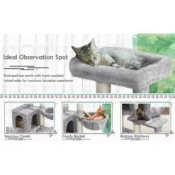 Yaheetech Albero Tiragraffi Per Gatti Gattini In Corda Sisal Graffiatoio Con Palla 80 X 39,5 X 96 Cm Chiaro Grigio -Cibi per gatti Italia 36204957 4