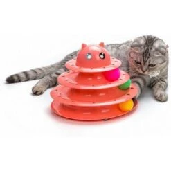 SOEKAVIA Pet Amuse Roller Per Esercizio Chunk Tower A 3 Livelli Per Palla Giocattolo Per Gatti -Cibi per gatti Italia 36247809 4